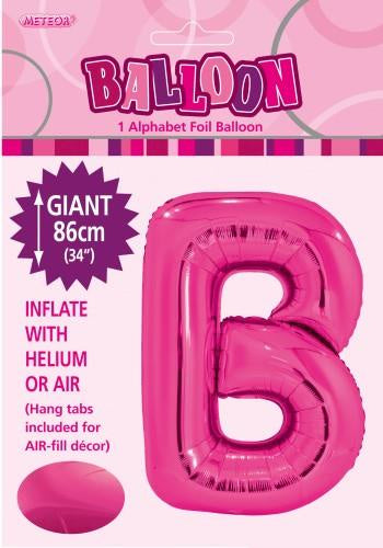 Giant Hot Pink Letter B 86cm (34”) Foil Balloon
